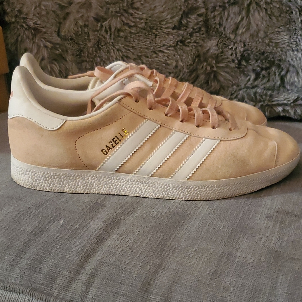 Adidas Gazelle Pink N White and White Sneakers